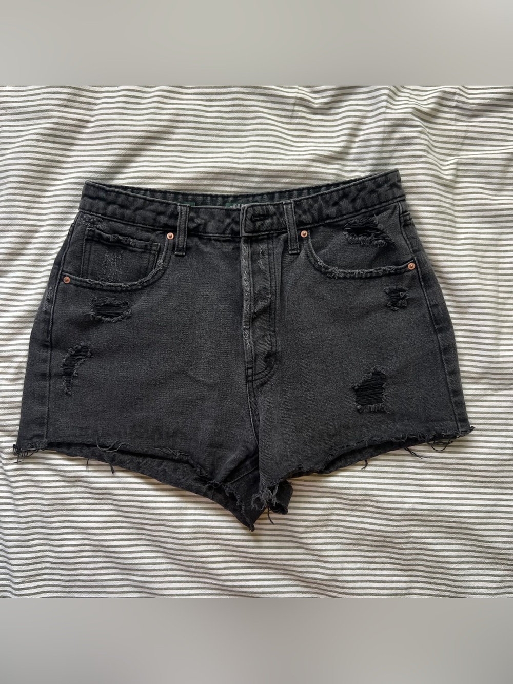 high waisted denim shorts